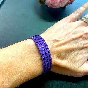 Swarovski Leather & Crystal Cuff Bracelet